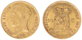 Koninkrijk NL Willem I (1815-1840) - 10 Gulden 1824 B (Sch. 190) - Gold - VF+