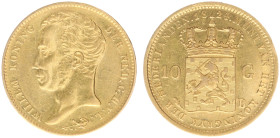 Koninkrijk NL Willem I (1815-1840) - 10 Gulden 1824 B (Sch. 190) - Gold - a.XF