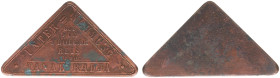 Plantagegeld / Plantation tokens - Tanah Radjah - Triangle shape AE 1 Dollar reis token, 1890 - (Ref.: LaBe 294; LaWe –) - UNTERN=NEHMUNG * TANAH RADJ...