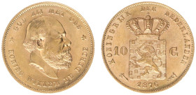 Gold coins - mail bid sale - Netherlands - Gouden Tientjes 1875-1933 - 10 Gulden 1876 - Gold - a.XF