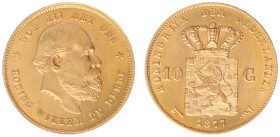 Gold coins - mail bid sale - Netherlands - Gouden Tientjes 1875-1933 - 10 Gulden 1877 - Gold - XF