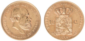 Gold coins - mail bid sale - Netherlands - Gouden Tientjes 1875-1933 - 10 Gulden 1879 - Gold - good VF