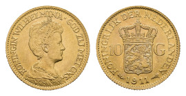 Gold coins - mail bid sale - Netherlands - Gouden Tientjes 1875-1933 - 10 Gulden 1911 - Gold - XF