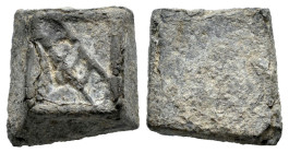Weight for 1 Dobla de la Banda. (Braña-3.5.2 var). Ae. 4,74 g. VF. Est...50,00. 

Spanish description: Ponderal para Dobla de la Banda. (Braña-3.5.2...