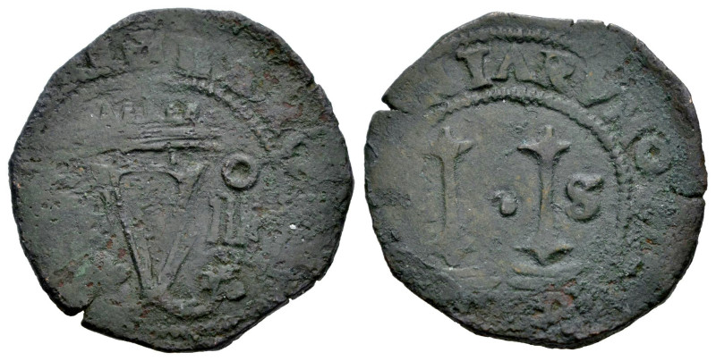 Charles-Joanna (1504-1555). 4 maravedis. ND (1542). Santo Domingo. F/S-P. (Cal-3...