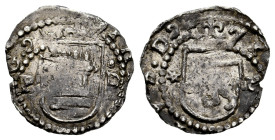 Philip II (1556-1598). 1/4 real. ND (1577-1588). Lima. D. (Cal-99 var). Ag. 0,84 g. P-Do on obverse, ★-P on reverse. Slight double strike. Very good s...