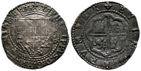 Philip II (1556-1598). 4 reales. ND (1577-1588). Lima. D. (Diego de la Torre). (Cal-499). Ag. 13,66 g. */4 to the left, P/Do to the right of the shiel...