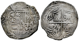 Philip II (1556-1598). 4 reales. ND (1578-1595). Potosi. B. (Cal-525). Ag. 13,46 g. Both inner frame with blades. Lightly toned. Rare. It retains the ...