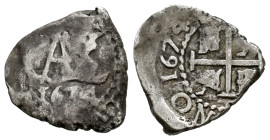 Charles II (1665-1700). 1/2 real. 1674. Potosi. (Cal-163). Ag. 1,73 g. Double date. Very rare. Choice F/VF. Est...200,00. 

Spanish description: Car...