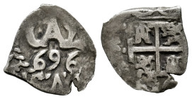 Charles II (1665-1700). 1/2 real. 1696. Potosi. (Cal-173). Ag. 0,82 g. Very scarce. VF/Almost VF. Est...110,00. 

Spanish description: Carlos II (16...