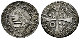 Charles II (1665-1700). 1 croat. 1687. Barcelona. (Cal-210). (Cru C.G-4905). Ag. 2,56 g. XF/Almost XF. Est...110,00. 

Spanish description: Carlos I...