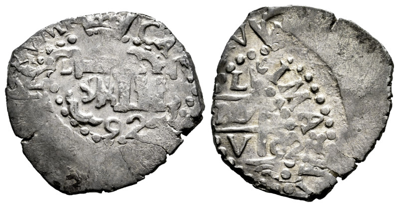 Charles II (1665-1700). 1 real. 1692. Lima. V. (Cal-223). Ag. 3,54 g. LIMA and p...