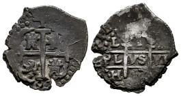 Charles II (1665-1700). 1 real. 1697. Lima. H. (Cal-229). Ag. Double date and double assayer. Dark patina. Choice VF. Est...120,00. 

Spanish descri...
