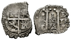 Charles II (1665-1700). 1 real. 1675. Potosi. E. (Cal-260). Ag. 2,74 g. Double date and double assayer. Choice VF. Est...120,00. 

Spanish descripti...