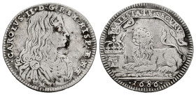 Charles II (1665-1700). 1 carlino. 1686. Nápoli and Sicily. AG/A. (Km-107). (Cni-263). (Mir-301/5). Ag. 2,70 g. Scratches. Almost VF. Est...60,00. 
...