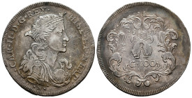 Charles II (1665-1700). Ducat. 1693. Naples. AG/A. (Tauler-3202). (Vti-194). (Mir-294). Ag. 21,56 g. Lightly toned. Scarce. Choice VF. Est...450,00. ...