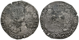 Charles II (1665-1700). 1 ducaton. 1673. Bruges. (Tauler-3483). (Vti-529). (Vanhoudt-692.BG). Ag. 30,53 g. Heavy rusts. Choice F. Est...150,00. 

Sp...