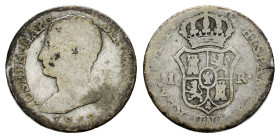 Joseph Napoleon (1808-1814). 1 real. 1812. Madrid. AI. (Cal-7). Ag. 1,27 g. Very scarce. F. Est...60,00. 

Spanish description: José Napoleón (1808-...