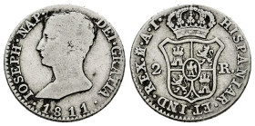 Joseph Napoleon (1808-1814). 2 reales. 1811. Madrid. AI. (Cal-9). Ag. 2,83 g. Very rare. Almost VF/VF. Est...130,00. 

Spanish description: José Nap...