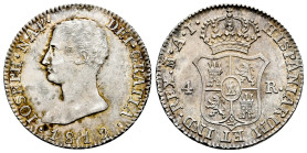 Joseph Napoleon (1808-1814). 4 reales. 1812. Madrid. AI. (Cal-18). Ag. 5,96 g. Magnificent specimen with traces of original shine and a light golden t...