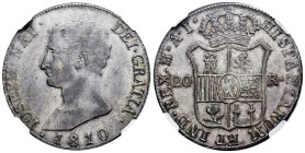 Joseph Napoleon (1808-1814). 20 reales. 1810. Madrid. AI. (Cal-40). Ag. Delicate patina. Small eagle. Slabbed by NGC as AU 55. Est...600,00. 

Spani...