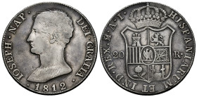 Joseph Napoleon (1808-1814). 20 reales. 1812. Madrid. AI. (Cal-43). Ag. 27,25 g. Delicate patina. Attractive. Almost XF/Choice VF. Est...450,00. 

S...