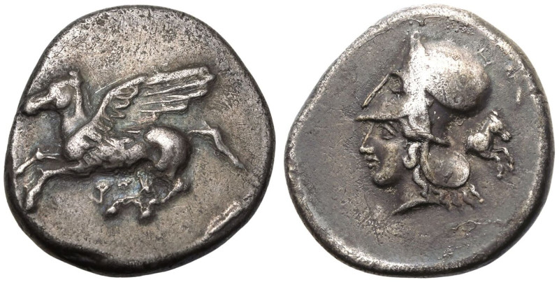ANCIENT GREECE. CORINTHIA, CORINTH. 
Silver Stater, circa 400-345 BC. 
Obv: Pe...
