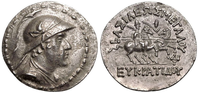 ANCIENT GREECE. GRECO-BAKTRIAN KINGDOM. Eukratides I 'the Great'. 
Silver Tetra...