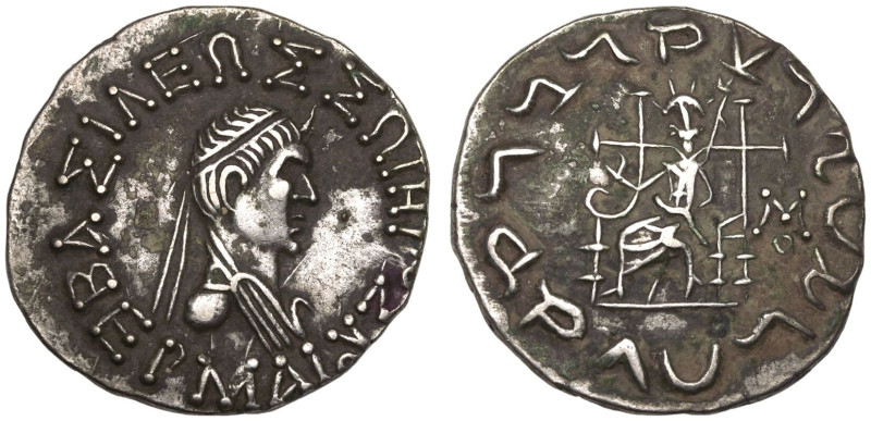 ANCIENT GREECE. INDO-GREEK KINGDOM. Hermaios 'Soter'. 
Silver Tetradrachm, circ...