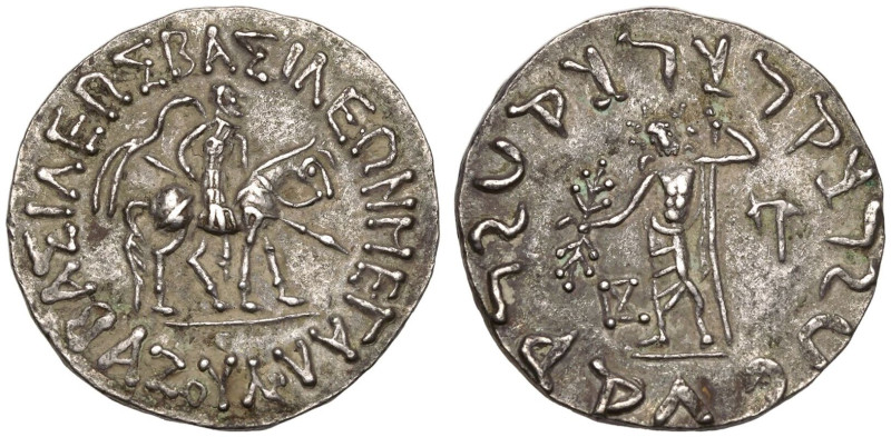 ANCIENT GREECE. INDO-SKYTHIANS. Azes. 
Silver Tetradrachm, circa 58-12 BC. 
Ob...