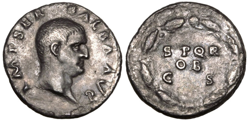 ROMAN EMPIRE. Galba. 
Silver Denarius, AD 68-69. Rome. 
Obv: IMP SER GALBA AVG...