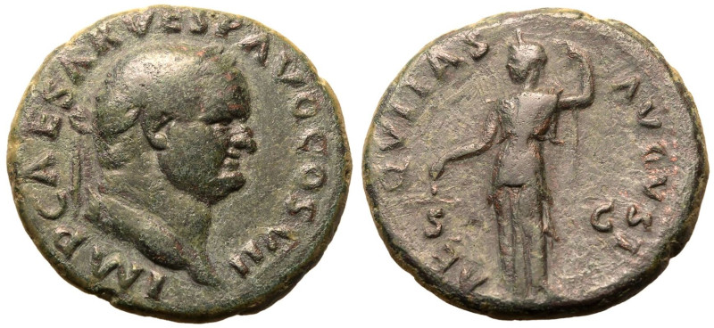 ROMAN EMPIRE. Vespasian. 
Bronze As, AD 76. Rome. 
Obv: IMP CAESAR VESP AVG CO...