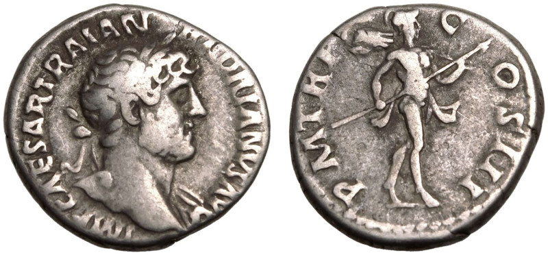 ROMAN EMPIRE. Hadrian. 
Silver Denarius, AD 120-121. Rome. 
Obv: IMP CAESAR TR...