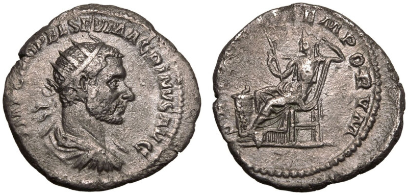 ROMAN EMPIRE. Macrinus. 
Silver Antoninianus, AD 217-218. Rome. 
Obv: IMP C M ...