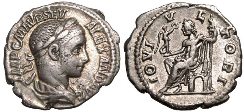 ROMAN EMPIRE. Severus Alexander. 
Silver Denarius, AD 225. Rome. 
Obv: IMP C M...
