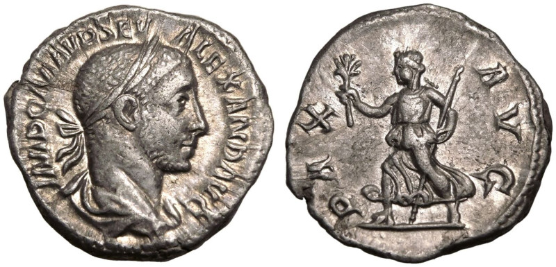 ROMAN EMPIRE. Severus Alexander. 
Silver Denarius, AD 227. Rome. 
Obv: IMP C M...