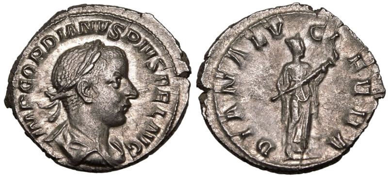 ROMAN EMPIRE. Gordian III. 
Silver Denarius, AD 241. Rome. 
Obv: IMP GORDIANVS...