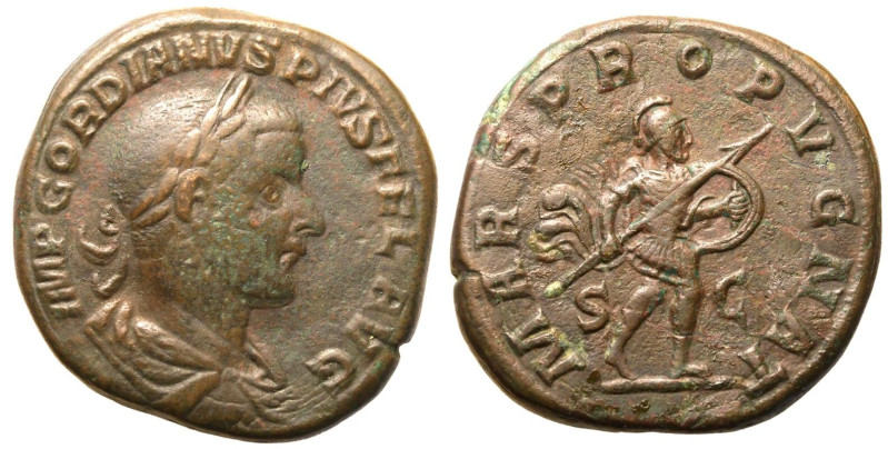 ROMAN EMPIRE. Gordian III. 
Bronze Sestertius, AD 244. Rome. 
Obv: IMP GORDIAN...