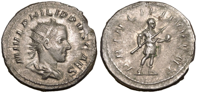 ROMAN EMPIRE. Philip II (Caesar). 
Silver Antoninianus, AD 244-246. Rome. 
Obv...