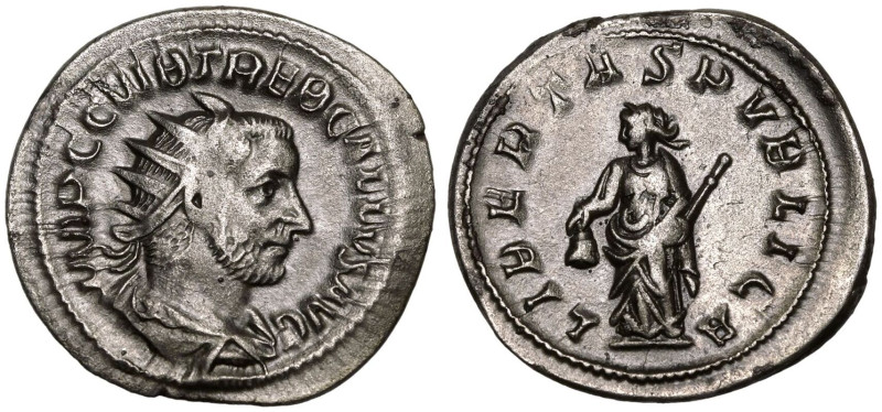ROMAN EMPIRE. Trebonianus Gallus. 
Silver Antoninianus, AD 251-253. Mediolanum....