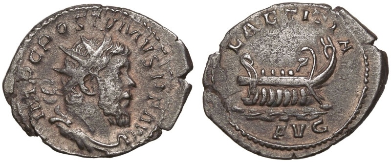 ROMAN EMPIRE. Postumus. 
Silver Antoninianus, AD 261. Treveri. 
Obv: IMP C POS...