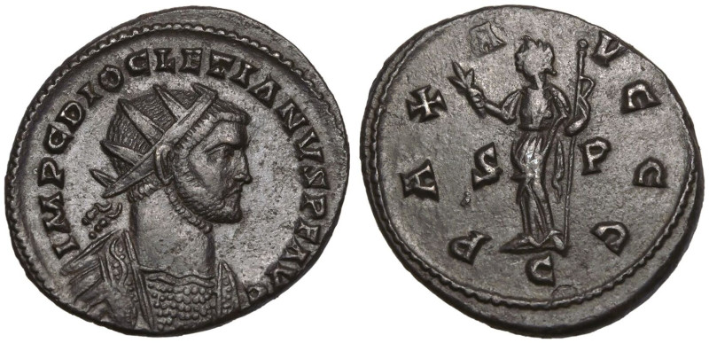 ROMAN EMPIRE. Diocletian. 
Billon Antoninianus, AD 286-293. Camulodunum. 
Stru...
