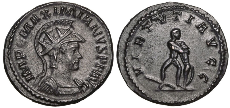 ROMAN EMPIRE. Maximian. 
Billon Antoninianus, AD 289. Lugdunum. 
Obv: IMP C MA...