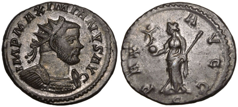 ROMAN EMPIRE. Maximian. 
Billon Antoninianus, AD 290-294. Lugdunum. 
Obv: IMP ...