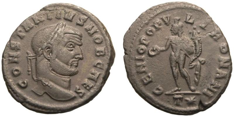 ROMAN EMPIRE. Constantius I (Caesar). 
Billon Nummus, AD 299. Rome. 
Obv: CONS...