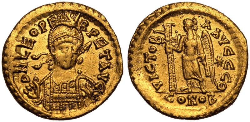 ROMAN EMPIRE. Leo I. 
Gold Solidus, AD 462 or 466. Constantinople. 
Obv: D N L...