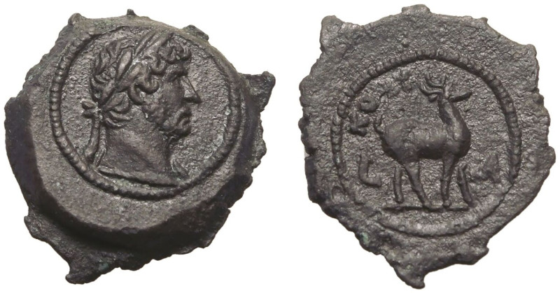 ROMAN PROVINCIAL. EGYPT, ALEXANDRIA. Hadrian. 
Bronze Dichalkon, RY 11 = AD 126...