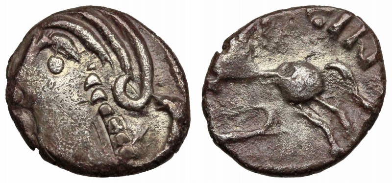 GAUL, Central. Sequani. Togirix. c. 100-50 BC. AR Unit (12mm, 1.71 g, 5h). TOGOR...