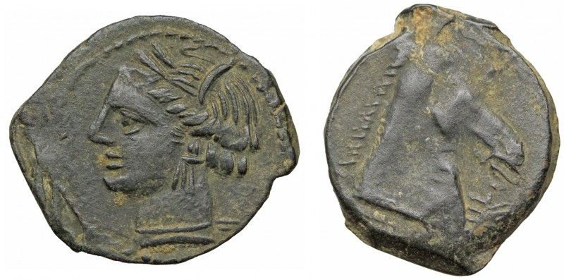 CARTHAGE. Circa 300-264 BC. Æ. Carthage mint (21mm, 4.76g). Wreathed head of Tan...