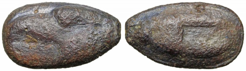 SICILY, Akragas. Circa 450-440 BC. Cast Æ Onkia (19mm, 4.59g). Head of eagle lef...